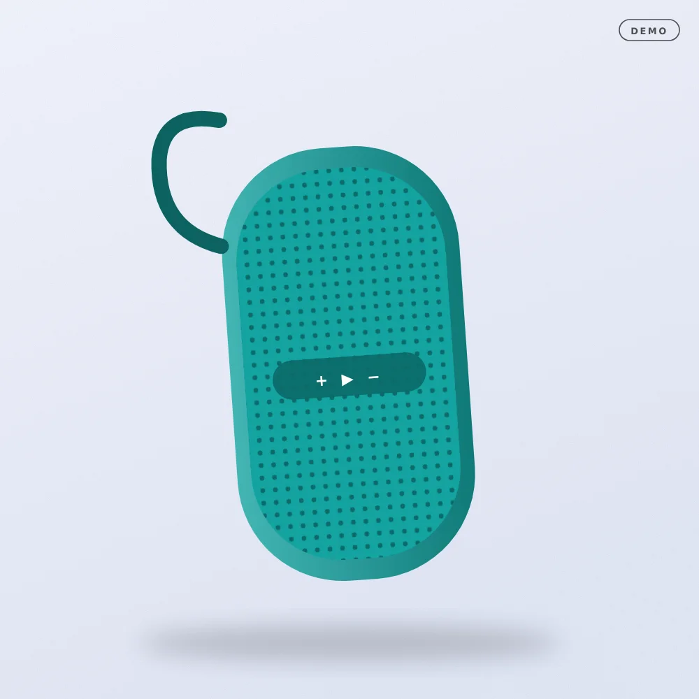 Boom Mini Speaker (detail) — demo illustration